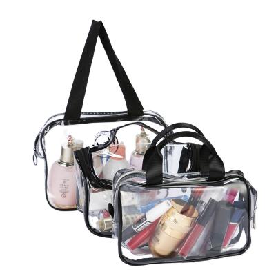 China Recyclable Custom Small Cosmetic Bucket Mini Jelly Storage Duffle Plastic Women Clear Hand Tote Zipper Transparent Pvc Bag for sale