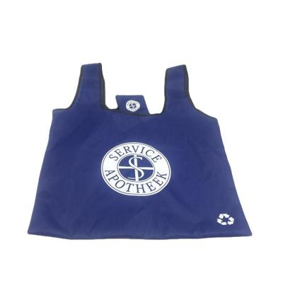 China Eco Factory Wholesale Custom Deep Blue Tote Shopping Ripstop Reusable Folding Polyester Bag for sale