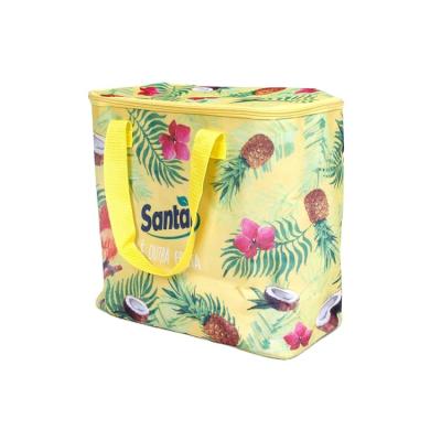 China Waterproof Fashion Lunch Zipper Sublimation Printing Polyester Nylon Cheap Box Small Lunch Insulated Cooler Bags for sale