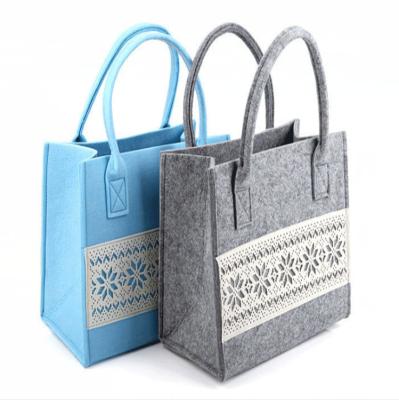 China 100% Handmade Eco-friendly Factory Cheap Price Gray Shopping Tote Women Felt Large Capacity Bags for sale