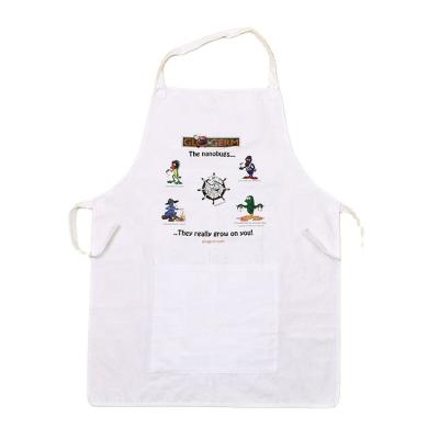 China Eco - Friendly Wholesale Custom Printed Linen 100 % Cotton Aprons White Kitchen for sale