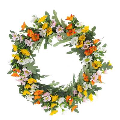 China Environmental Friendly Simulation Color Daisy Silk Flower 11.8Inch Door Wedding Flower Garland For Door Wedding Decoration Welcome for sale