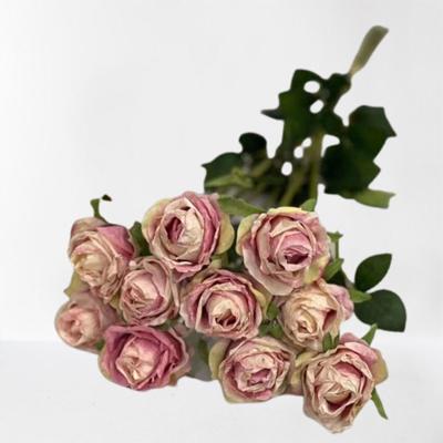 China Contemporary Wholesale Decorative Bulgarian Rose Flower 10 Artificial Rose Flowers For Hotel Hall Decoration Wedding Party Decoration for sale