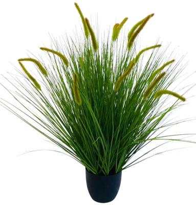 China 100Cm Environmental Friendly Bonsai Plant Artificial Reed Plants Dog Tail Decorative Plants for sale