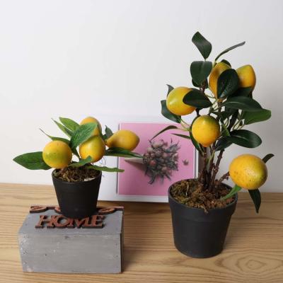 China Bonsai plant simulation lemon fruit pot Berry Fruit Artificial Plant Tree bonsai coffee table home office layout for sale