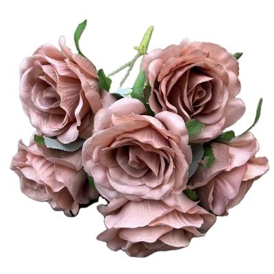 China Realistic Looking Hot Artificial Roses Flower Bunch Sell Well Handmade Parity Artificial Flowers Bunch for sale