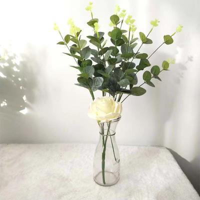 China Realistic Looking Simulation 16 Eucalyptus Money Leaves Green Plant Plastic Artificial Eucalyptus Leaves for sale