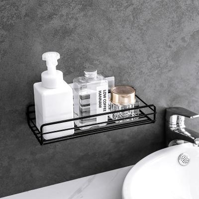 China Wall Mounted Type Multi-Functional Toilet Shelving Bathroom Iron Work Toiletries Non-Puncture Wall Hanging Shelf for sale