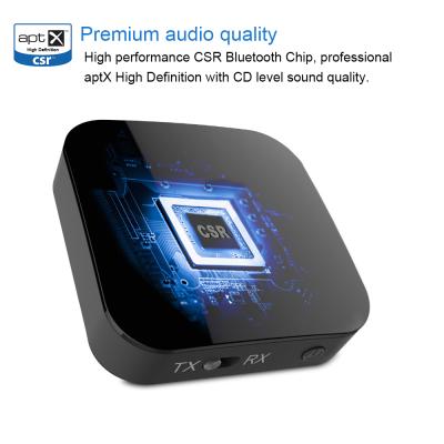 China 3.5mm AUX receiver. Portable Mini Wireless A2DP Bluetooth Audio Adapter Bluetooth Transmitter 2 in 1 with APT-X Low Latency for sale