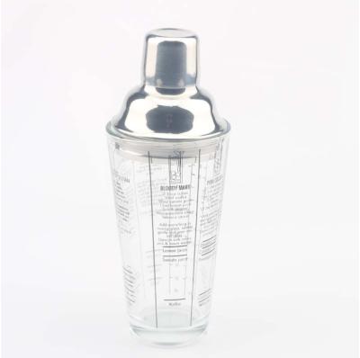 China Viable Factory Customized Stainless Steel Cocktail Shaker 450M Boston Cocktail Shaker For Bar Transparent Glass Shaker Accessories for sale