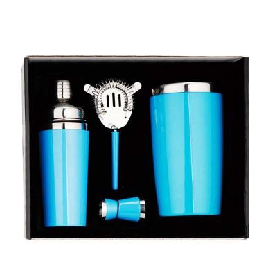 China 2020 New Product Disposable Ideas 5 Pcs Cocktail Shaker Rubber Cocktail Bar Tool Colorful Blue Mixing Kit Good Solid Drink Shaker for sale