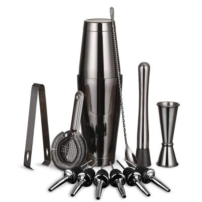 China Boston Factory Direct Professional Cocktail Shaker Set Stainless Steel Home Bar Bartender Tool Kit Cocktail Kit for sale