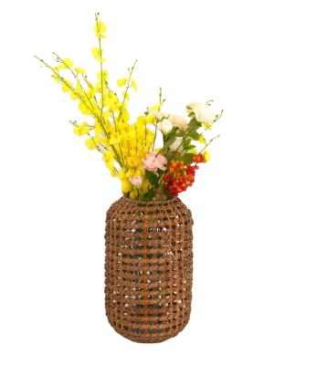 China Europe natural material flower plant pot holder banmboo cande lantern for sale