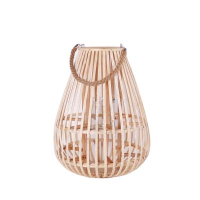 China Minimalist Wooden Lantern with Lantern Candle Lanterns Glass Wood for sale