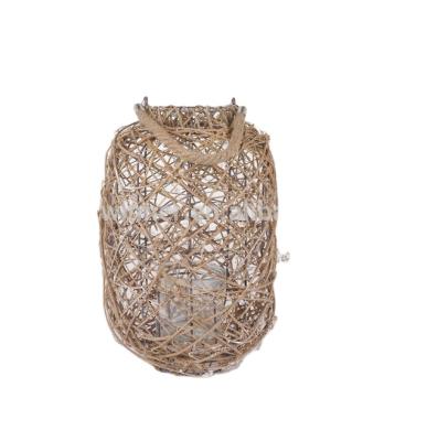 China Minimalist Handmade Natural Material Lantern Candle Lantern For Decoration for sale