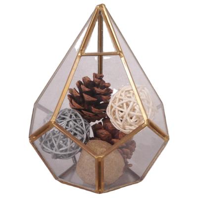 China Geometric Minimalist Glass Mini Greenhouse Hexagon Hanging Geometric Mini Greenhouse for sale