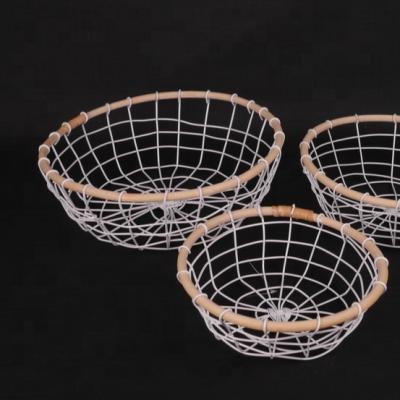 China Hot Sales Metal Basket Metal Storage Basket Minimalist Kitchen Storage Basket for sale