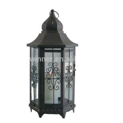 China Europe metal lantern; black lantern; candle holder metal for sale