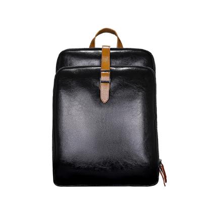 China Waterproof Business leather backpack casual laptop backpack student schoolbag cowhide men's travel backpack for sale