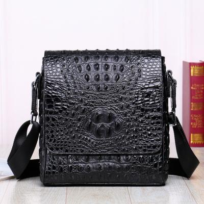 China ENGLAND STYLE Stylish Business Vertical Crossbody Bag in Genuine Leather for Men Crocodile Pattern cowhide Men's Messenger Bag for Wholesale for sale