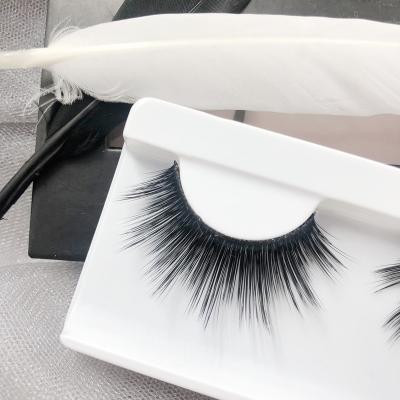 China Natural soft faux 3d natural look mink lashes top korean pbt eyelashes factory wholesale with private logo for sale