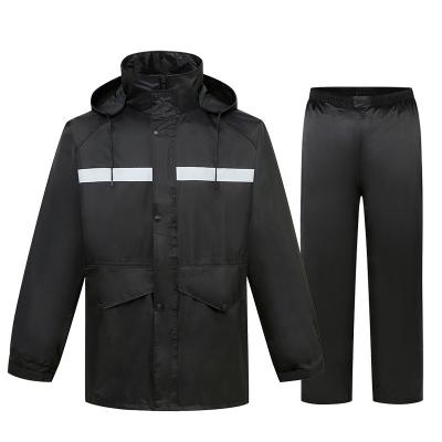 China Single-person Rainwear Wholesale Reflective Rainsuit 0.22mm Waterproof Oxford Raincoat And Rain Pants For Men Custom Logo Welcomed for sale