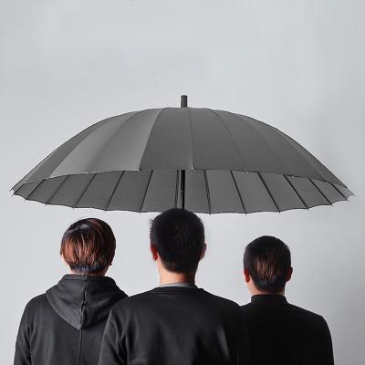 China CLASSIC 115cm Big Size 24K Windproof Umbrella Straight Long Handle Business Gift Advertising Umbrella With Cover for sale