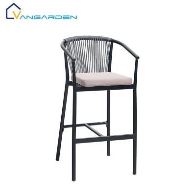 China Waterproof Outdoor Vangarden Furniture Outdoor Patio Garden Aluminum Rope Bar Chair for sale