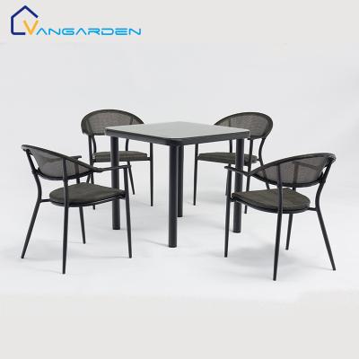 China Contemporary Waterproof Outdoor Patio Set Furniture Dining Table And Chairs for sale