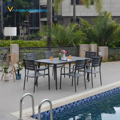 China Waterproof Outdoor Terrace Furniture 6 Seater Easy Maintenance Outdoor Furniture Aluminum for sale