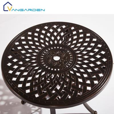 China Waterproof Outdoor Furniture Leisure Style Diameter 78 Cm Aluminum Patio Table Set Dining Bar for sale