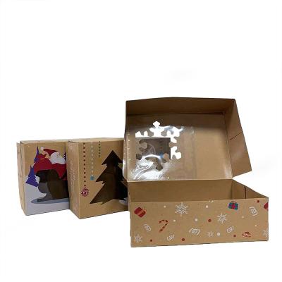 China Wholesale Luxury Recycled Materials Paper Craft Christmas Gift Box Paper Boxes Christmas Packaging For Gifts/Candy/Cupcakes/Muffin Box for sale