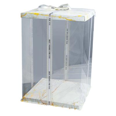 China New Arrival Design Wedding Cake Box Wholesale Marble Recyclable/Birthday Cake/Party Box With Different Size for sale