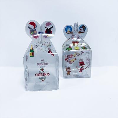 China Recycled Materials Wholesale Christmas Packaging PET Available Customize PET/PVC/PP Gifts Packaging For Christmas Candy Packing Clear Plastic Boxes for sale