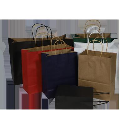 China Recyclable customize logo printing paper bag craft paper boutique shopping bag/takeout paper bag/gift packing bag with handles for sale