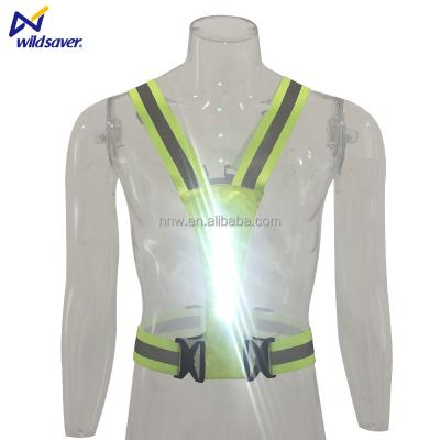 China Water Proof Outdoor Running Reflective Vest Sports Gym Clothing Singlet Running Vest Running Lighting Reflective Vest Led - Hard for sale