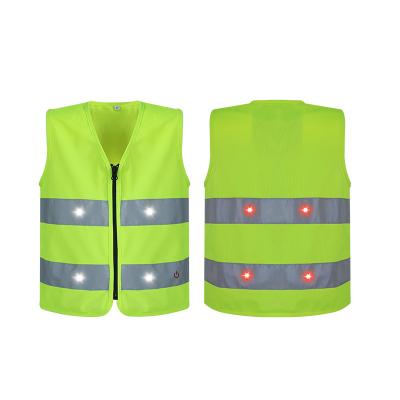 China Water Proof Customize Breathable School High Visibility Multi-Color USB Fill LED Outdoor Reflective Kids Safety Blue Vest for sale