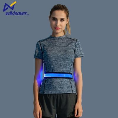 China USB Travel Charging Safety Light Up Night Walking Waist Belt For Women Running Waist Belt for sale