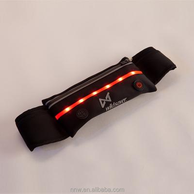 China Female Water Proof LED Light Reflective Running Belt No Bounce Design Chest Bag Led Bum Bag for sale