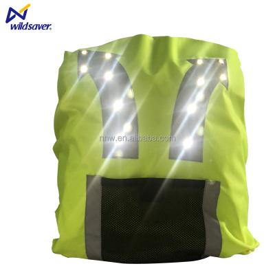 China Eco-friendly Reflective Waterproof Backpack Rain Cover LED Rain Cover Waistband Flashing Chart for sale