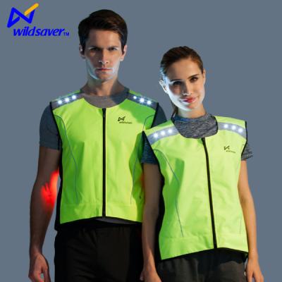 China Custom Water Proof Logo USB Flash Vests Unisex Motorcycle Racing Sports Cycling Riding Safety Reflective Vest for sale