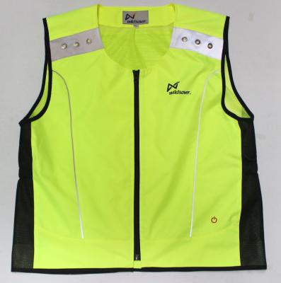 China Water Proof High Visibility Polyester Yellow Led Flash Warning Safety Jacket Reflective Cycling Vest for sale