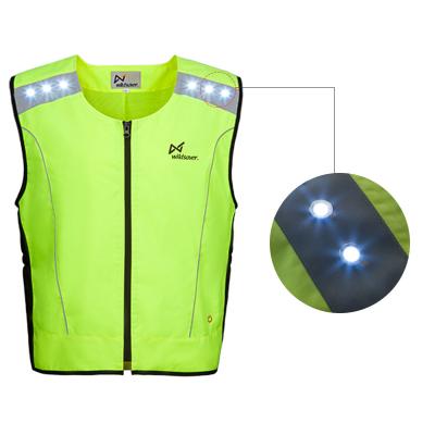 China Water Proof OEM Logo Custom High Visibility Fluorescent Green USB Fill Led Mesh Safety Reflective Vest for sale