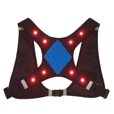 China USB Red Sports Safety Water Proof High Visibility Mesh Fabric Breathable Electric Fill LED Reflective Running Vest for sale