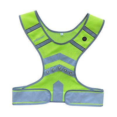 China Water Proof Led Visibility Charging Waterproof Outdoor Physical Exercise Running Reflective Vest for sale