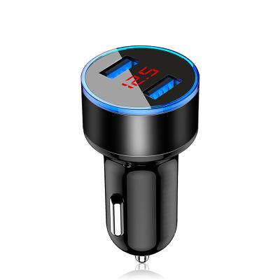 China 2in1 Charging 3.1A Led Dual USB Digital Display Car Universal Charger Mobile Phone Fast Charging Adapter for sale