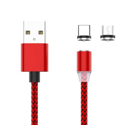 China Whosale 2021 Mobile Phone LED 2 in 1 Magnetic Fast Charging Charger Cable for Huawei Android for sale