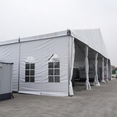 China Long Life Large Clear Span White Temporary Flexible Aluminum Color Warehouse Storage Industrial Tent For Sale for sale