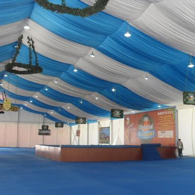 China White Water Proof Large Marquee Tent Wedding Party Marquee Tent With Blue Curtain for sale