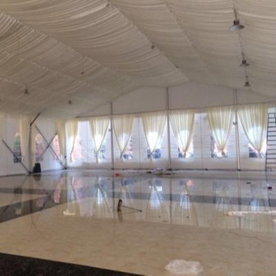 China Water Proof 15x35m Big White Fancy Party Wedding Events Tent 500 Glass People For Sale for sale